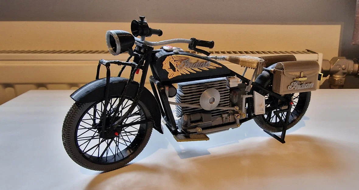 Mô hình in 3D xe máy cổ điển Indian Four 1939 chi tiết - Image 3