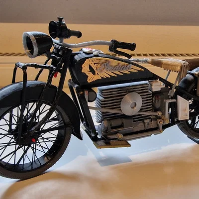 Mô hình in 3D xe máy cổ điển Indian Four 1939 chi tiết