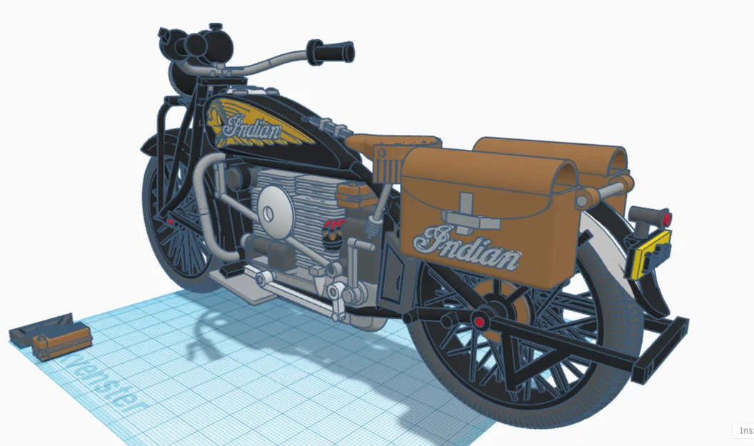 Mô hình in 3D xe máy cổ điển Indian Four 1939 chi tiết - Image 6