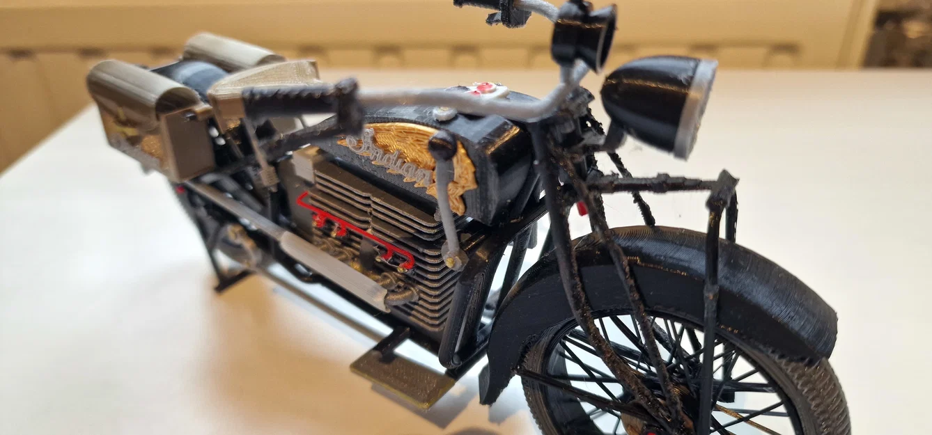 Mô hình in 3D xe máy cổ điển Indian Four 1939 chi tiết - Image 12