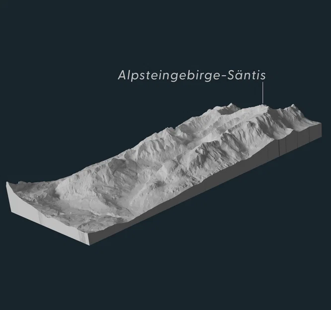 Mô hình địa hình 3D dãy núi Alpsteingebirge - Säntis ấn tượng - Image 1