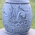 Bình/Chậu “Serpent urn” hoạ tiết rắn Aztec - Thumbnail 1