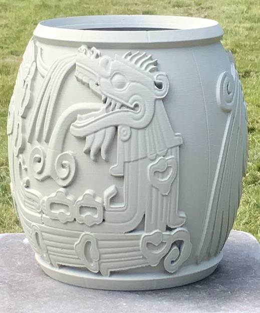 Bình/Chậu “Serpent urn” hoạ tiết rắn Aztec - Image 2