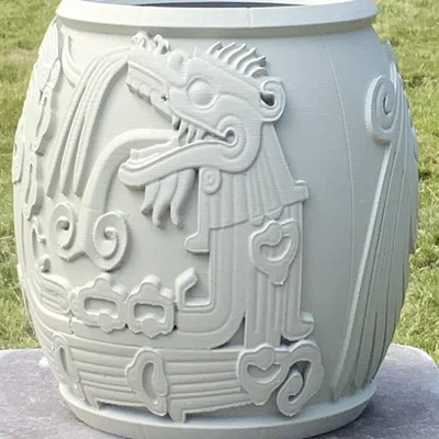 Bình/Chậu “Serpent urn” hoạ tiết rắn Aztec