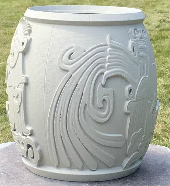 Bình/Chậu “Serpent urn” hoạ tiết rắn Aztec - Image 3