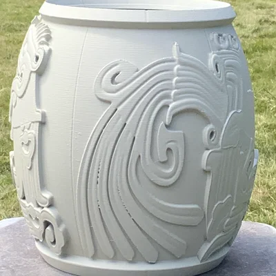Bình/Chậu “Serpent urn” hoạ tiết rắn Aztec