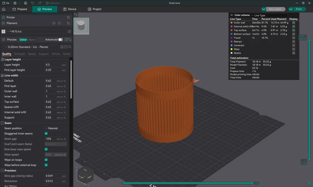 Chậu tự tưới in Vase Mode (Self-watering Planter) - Image 3