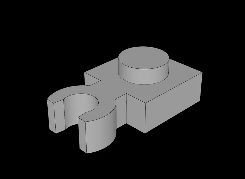Mô hình mảnh ghép Lego 1x1 có kẹp dọc (4085d) in 3D - Image 1
