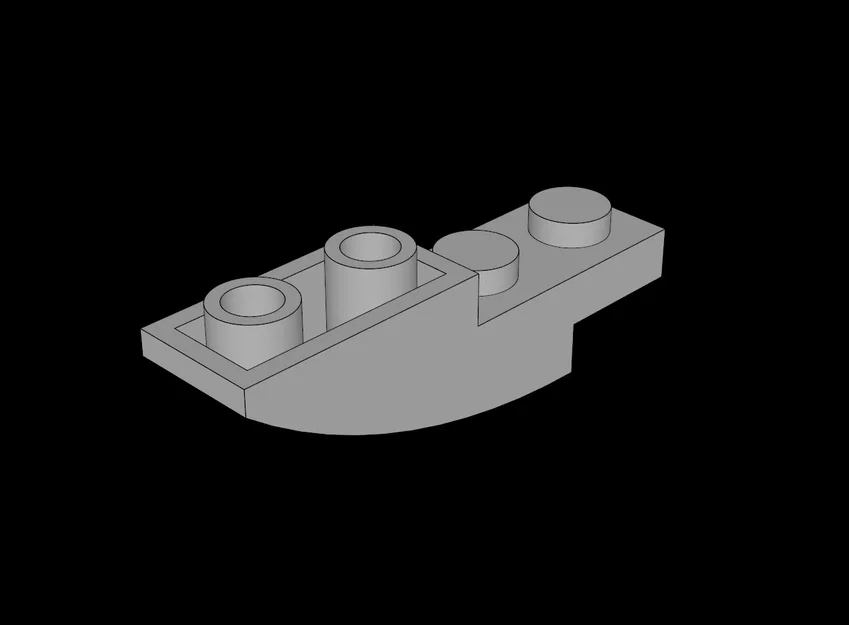 Mẫu in 3D gạch Lego tương thích 4x1 Slope Brick Curved Inverted - Image 1