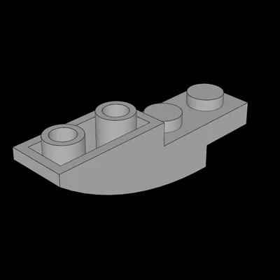 Mẫu in 3D gạch Lego tương thích 4x1 Slope Brick Curved Inverted