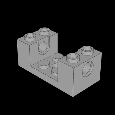 Mảnh ghép Lego 2x4 tương thích 18975 có lỗ kỹ thuật in 3D