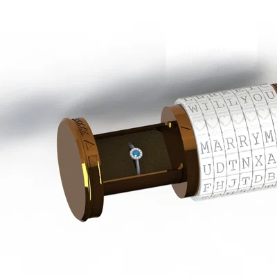 Hộp nhẫn cầu hôn dạng cryptex (Engagement ring box cryptex)