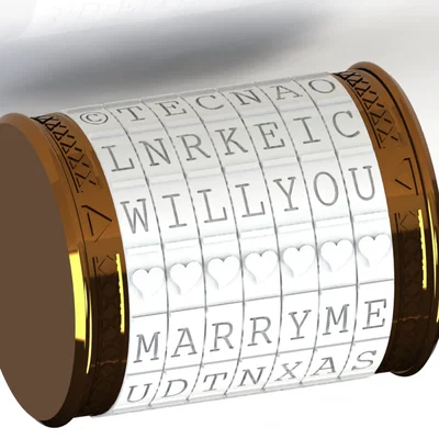 Hộp nhẫn cầu hôn dạng cryptex (Engagement ring box cryptex)