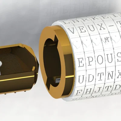 Hộp nhẫn cầu hôn dạng cryptex (Engagement ring box cryptex)