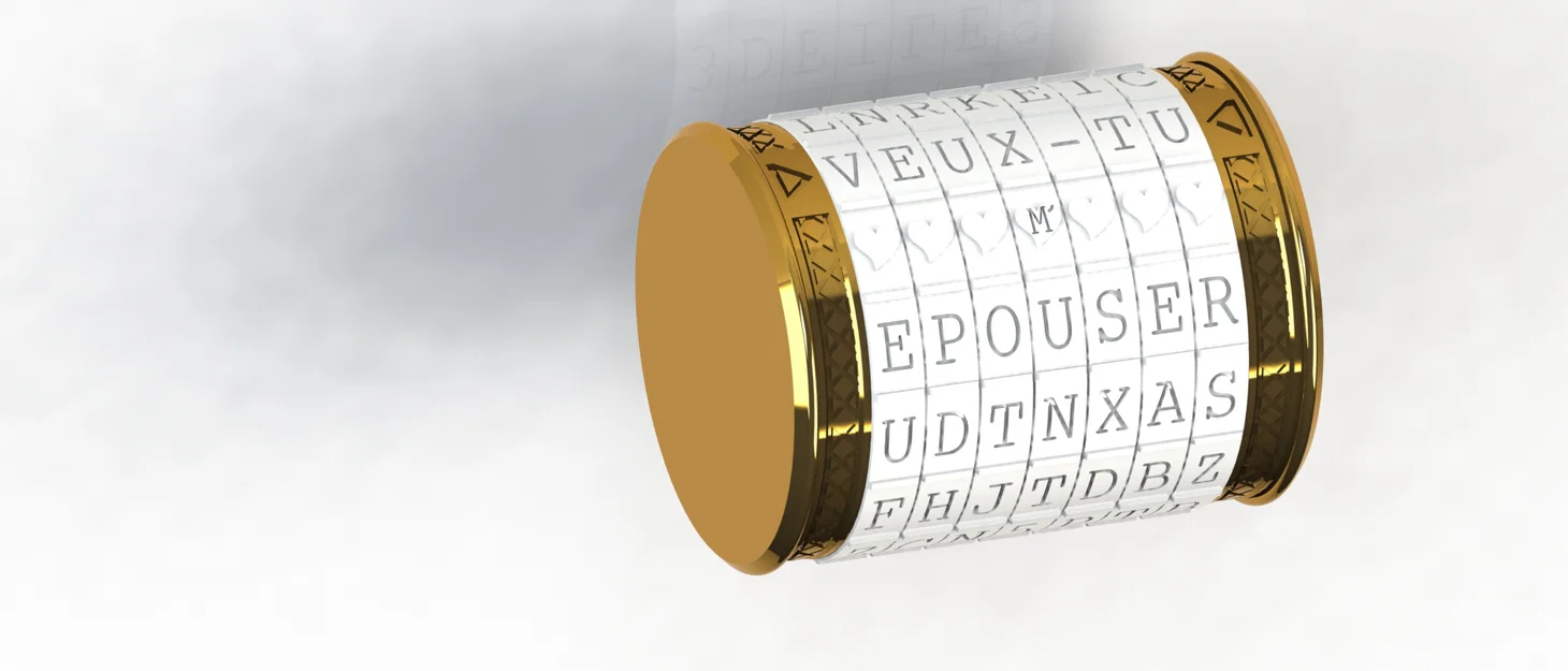 Hộp nhẫn cầu hôn dạng cryptex (Engagement ring box cryptex) - Image 5