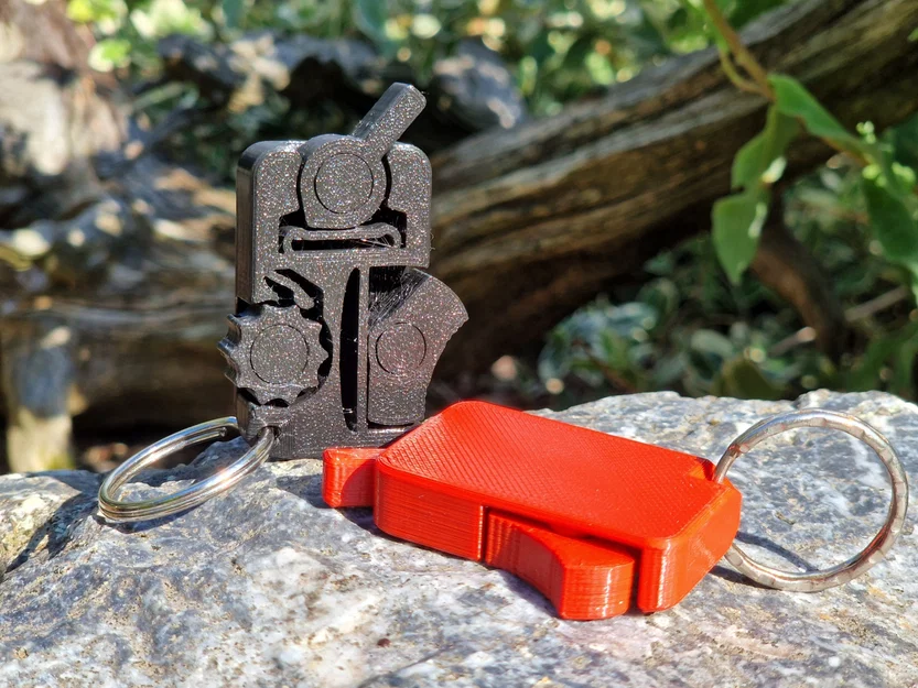 Print-In-Place Fidget Clicker (Fidget Click Móc Chìa Khóa) - Image 2