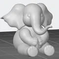 Mô hình chú voi con dễ thương để bàn in 3D - Elephant - Thumbnail 1
