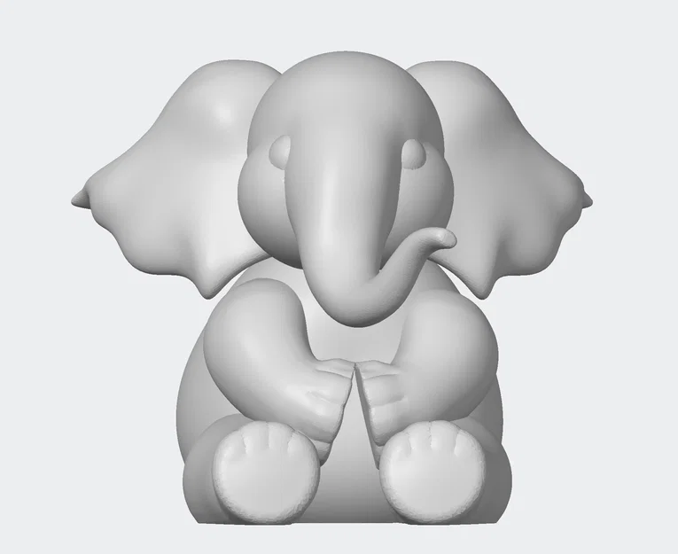 Mô hình chú voi con dễ thương để bàn in 3D - Elephant - Image 2