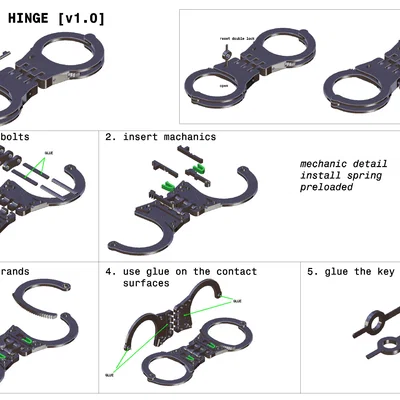 Còng tay 3 khớp (Triple hinge handcuffs)