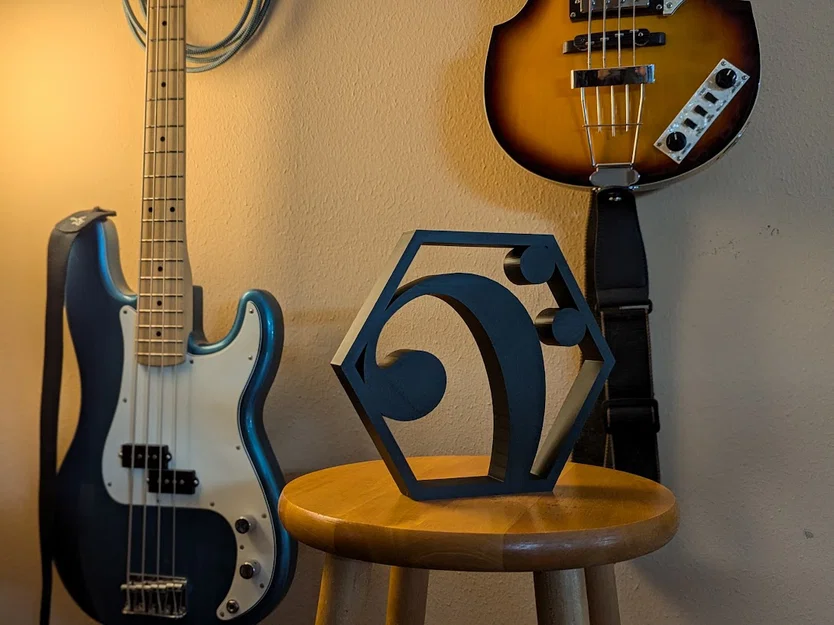 Tượng điêu khắc hiện đại lục giác Khóa Fa (Bass Clef) - Image 1