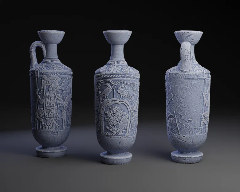 Mô hình 3D bình cổ Hy Lạp Attic White-Ground Lekythos trang trí - Image 1