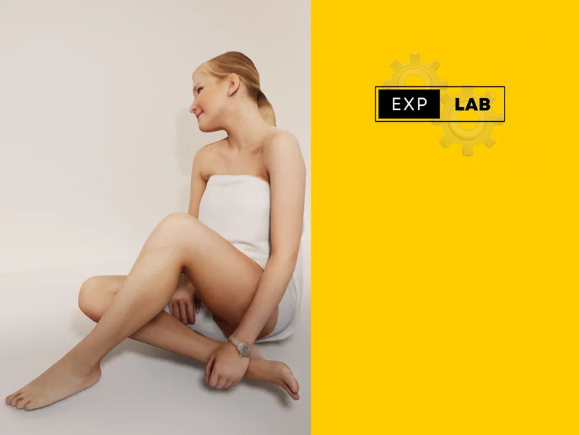 Mô hình 3D nhân vật nữ quấn khăn (woman bath) cho kiến trúc sư - Image 1