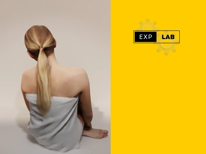 Mô hình 3D nhân vật nữ quấn khăn (woman bath) cho kiến trúc sư - Image 2