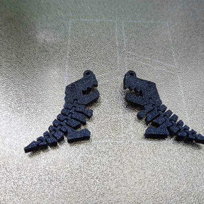 Bông tai khủng long Rexy linh hoạt - Phụ kiện in 3D độc đáo