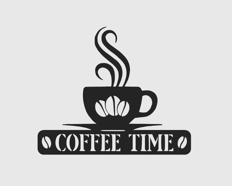 Mô hình trang trí tường Coffee Time 2D tinh tế cho căn bếp của bạn - Image 1