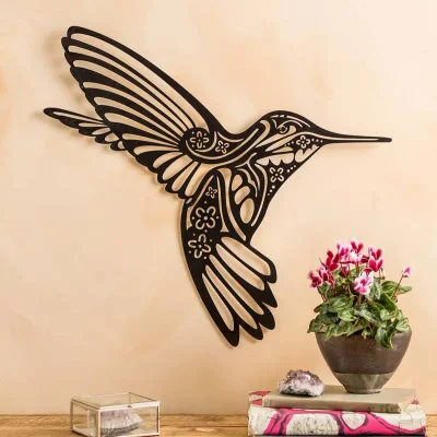 Mẫu in 3D treo tường Chim Ruồi (Hummingbird) trang trí sang trọng
