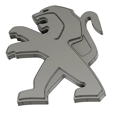 Mô hình logo Peugeot cổ điển in 3D tinh tế trang trí đẹp mắt