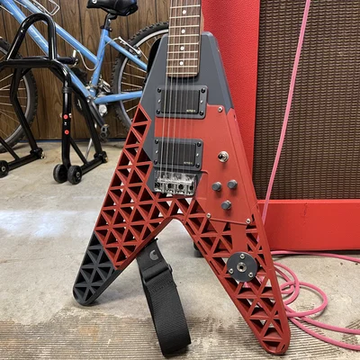 Đàn Guitar Điện “The Gliding P” (V-shape) – Model in 3D