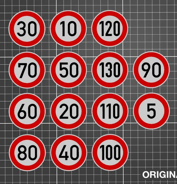 Biển báo Đức giới hạn tốc độ 274-5 đến 274-130 (Speed Limit) - Image 4