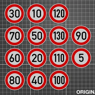 Biển báo Đức giới hạn tốc độ 274-5 đến 274-130 (Speed Limit)