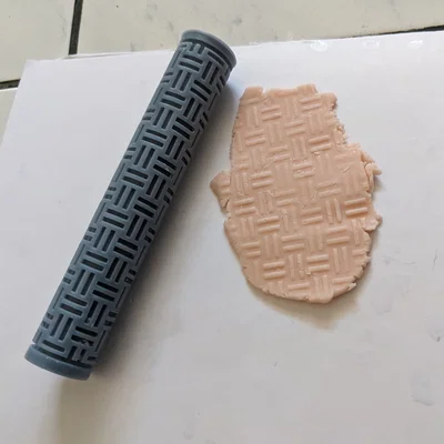 Cây lăn tạo vân (Texture Rolling Pin) - Họa tiết đan chéo dạng khối