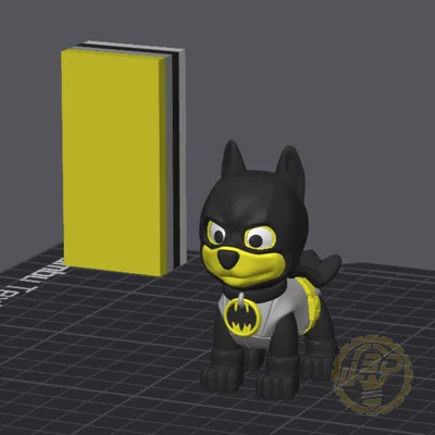 Mô hình chú cún siêu anh hùng Batpup 3D (Thiết kế Print-in-place)