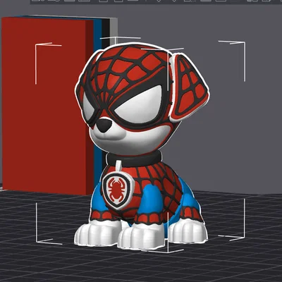 Mô hình 3D Spiderpup - Chú cún siêu anh hùng dễ thương