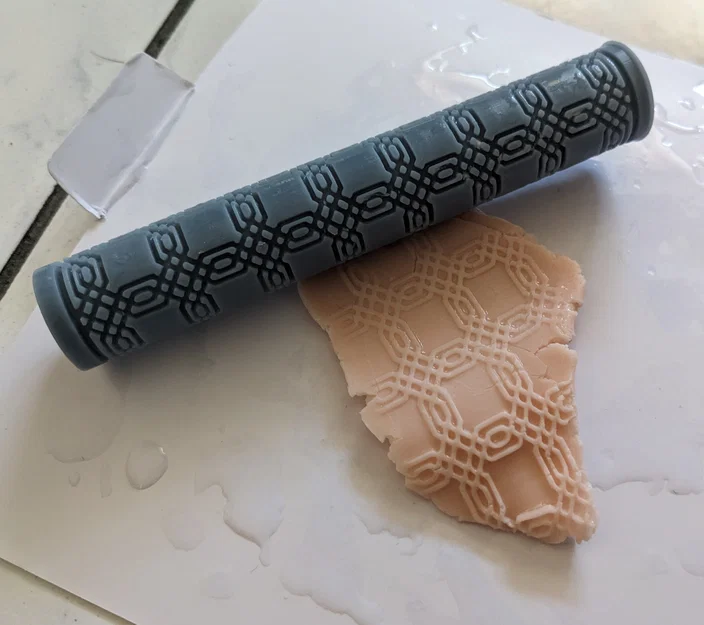 Cây lăn tạo vân (Texture Rolling Pin) - Viền đôi đan xen - Image 1
