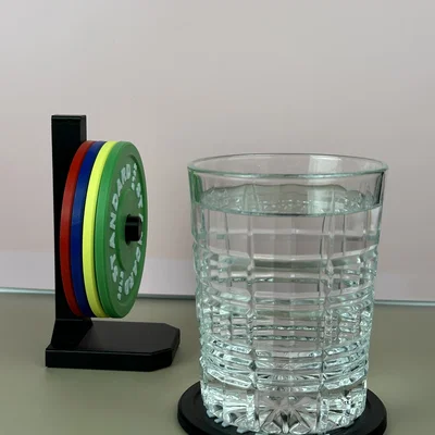 Bộ lót ly tạ Weightlifting Bumper Playes + kệ để (Coaster + Rack Set)