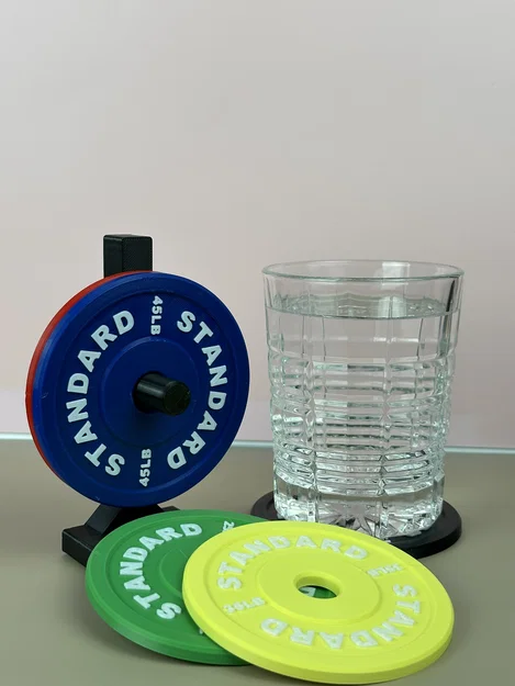 Bộ lót ly tạ Weightlifting Bumper Playes + kệ để (Coaster + Rack Set) - Image 5