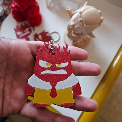 Móc khóa Anger Inside Out in 3D - Thiết kế độc đáo cho fan hoạt hình