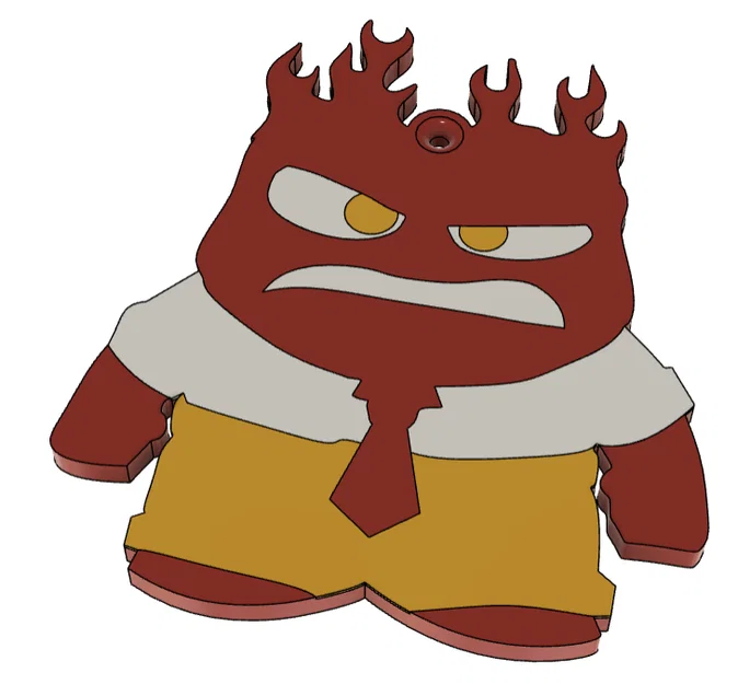 Móc khóa Anger Inside Out in 3D - Thiết kế độc đáo cho fan hoạt hình - Image 3