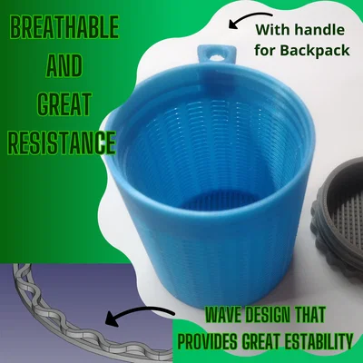 Hộp thoáng khí bền chắc treo balo