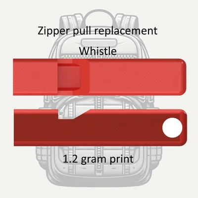 Còi thay thế tay kéo khóa kéo (Zipper replacement pull whistle)