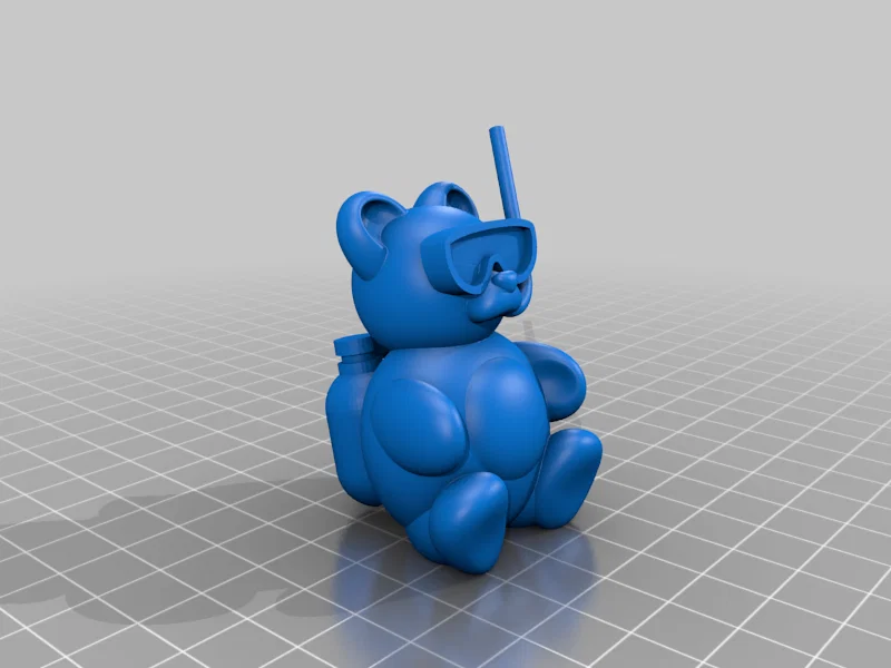 Mô hình chú gấu lặn biển (Scuba Teddybear) in 3D độc đáo - Image 1