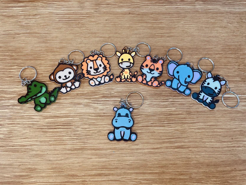 Móc khóa hình chú hà mã đáng yêu (Cute Hippopotamus Keychain) - Image 1