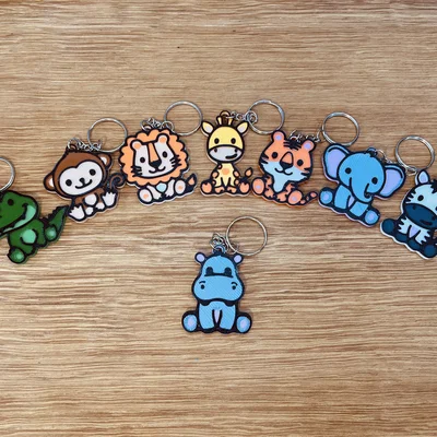Móc khóa hình chú hà mã đáng yêu (Cute Hippopotamus Keychain)