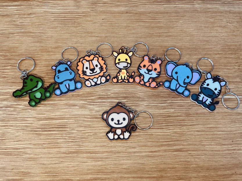 Móc khóa chú khỉ (Cute Monkey Keychain) in 3D dễ thương - Image 1