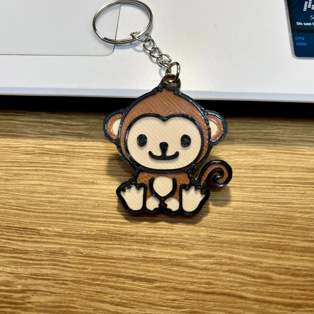 Móc khóa chú khỉ (Cute Monkey Keychain) in 3D dễ thương - Image 2