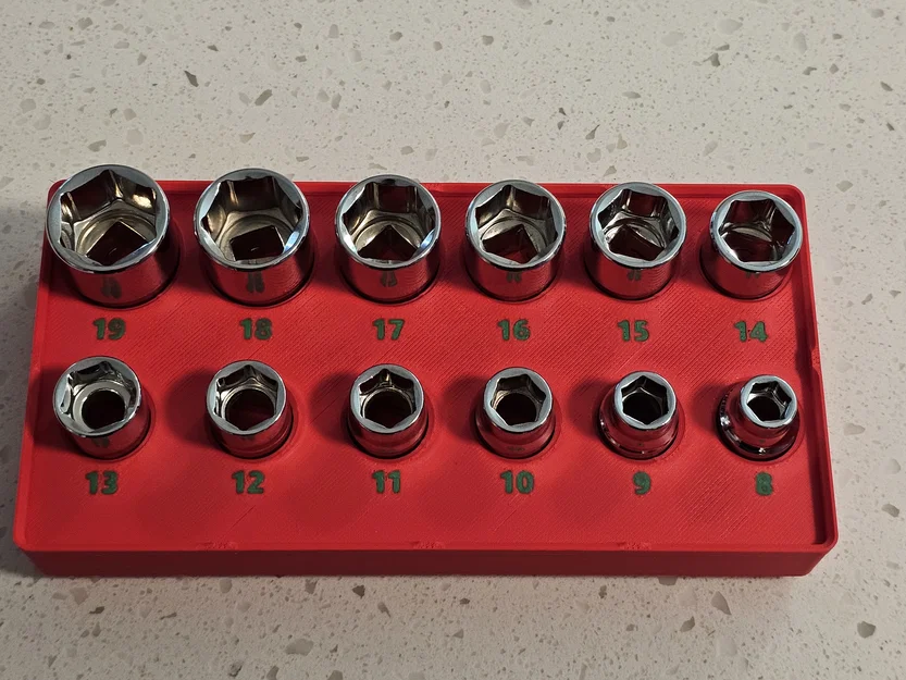 Khay Gridfinity cho bộ ICON socket Metric 3/8" Drive (12 món) - Image 1